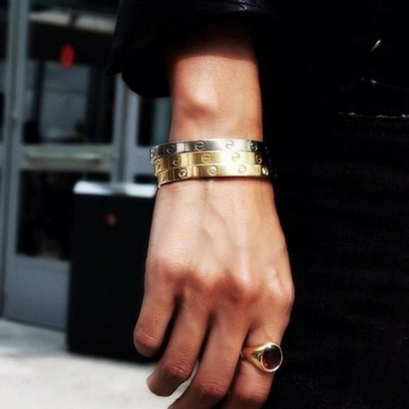 Gold Filled & Stainless Steel Bangle Size 18 4mm - Picture 7 of 13